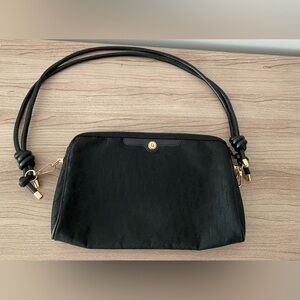 Vintage Dior Monogram Satin Bag Purse Black